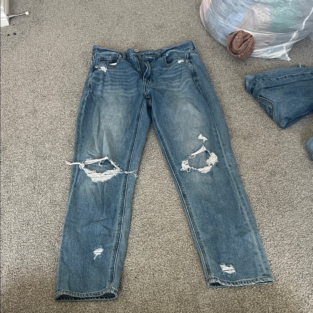 American Eagle Outfitters Blue Distressed Jeans